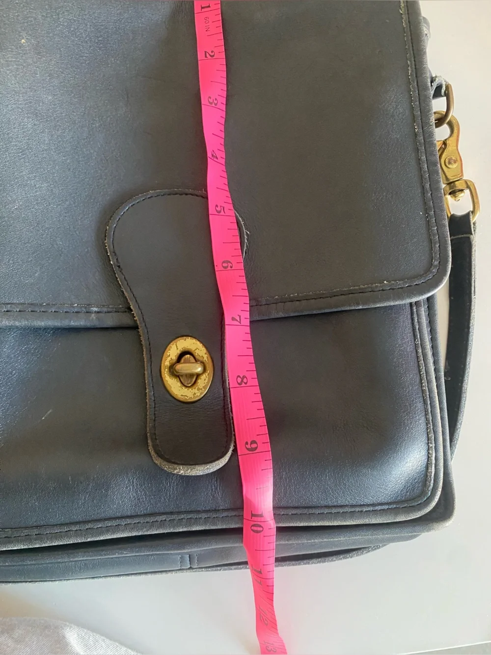 Vintage Coach 5130 Station Bag Blue Leather Crossbody Bag With Removable Strap